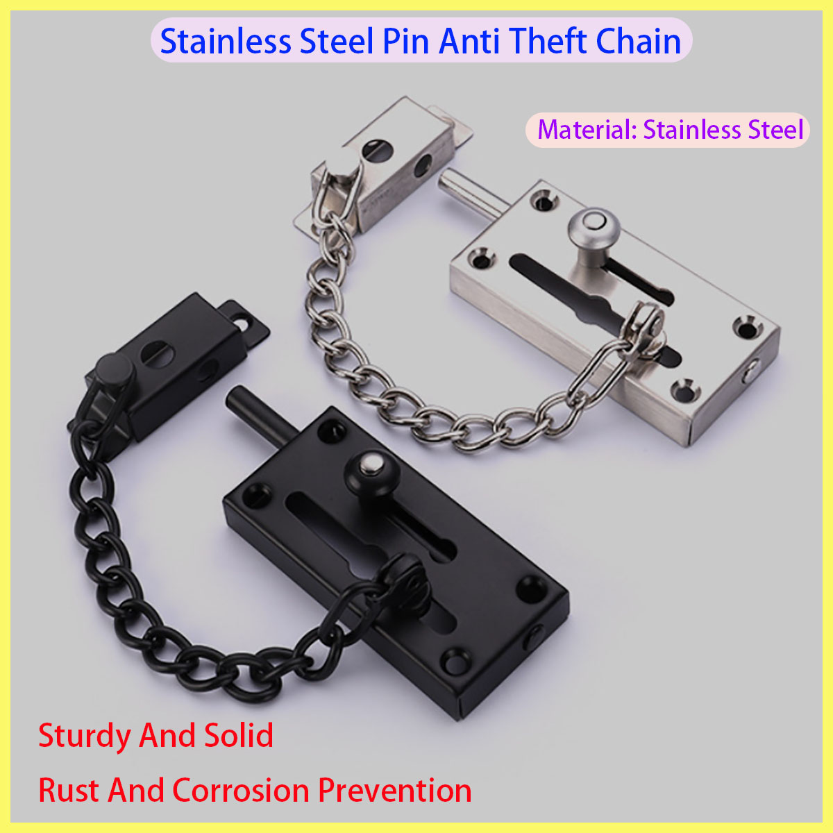 Security Chain Door - New Thickened Stainless Steel Door Lock
