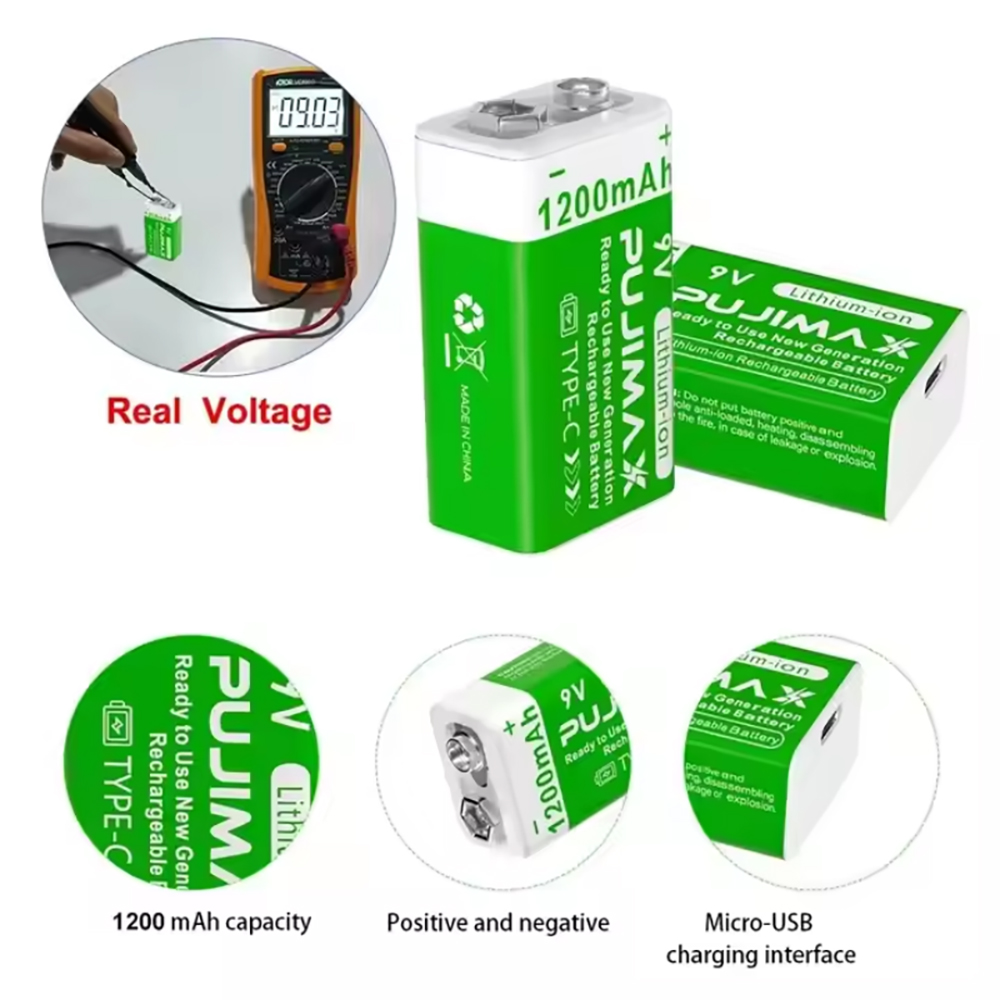 PUJIMAX 9V Rechargeable Batter - огляд і ціна Co Detector Plug
