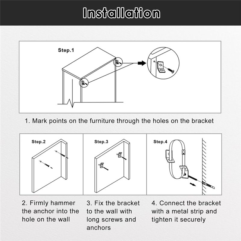 AEA9-10Pcs Furniture Wall Anch - огляд і ціна Earthquake Anchor Strap