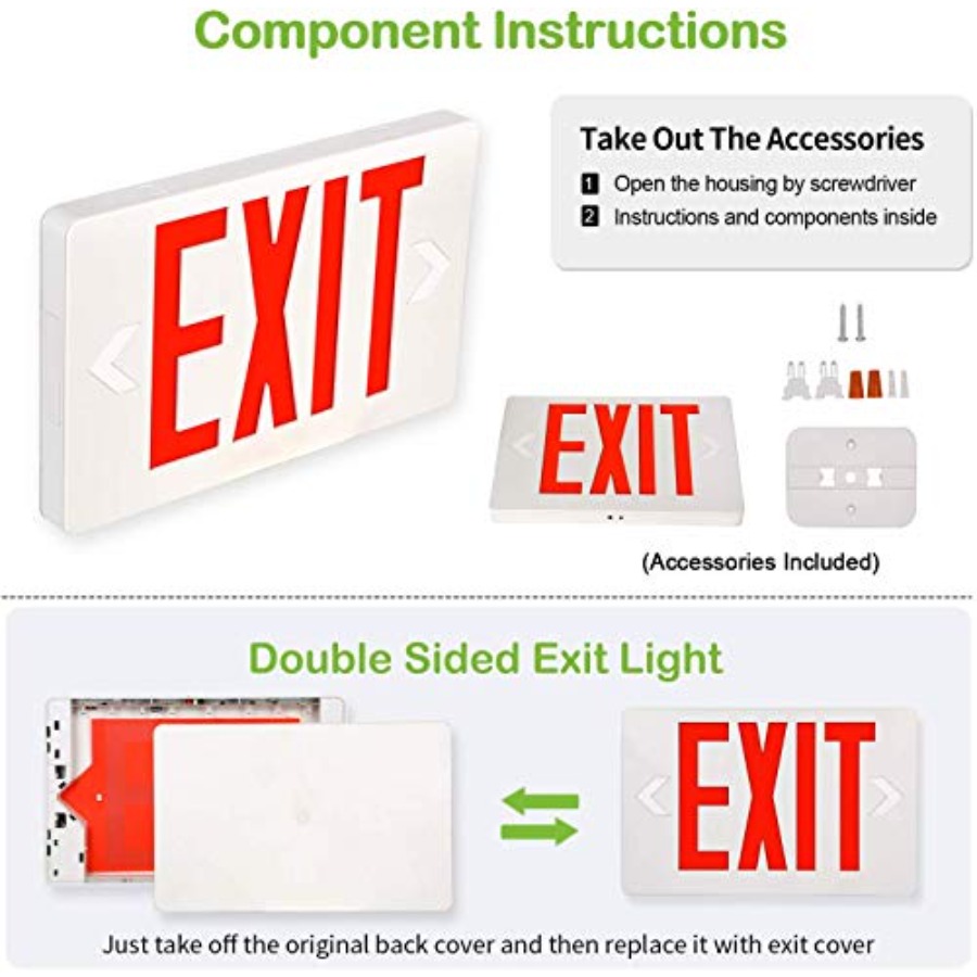 Ultra Slim LED Exit Sign, Red  - огляд і ціна Emergency Exit Sign