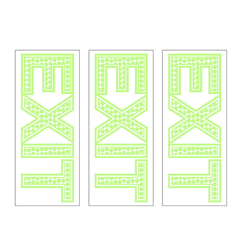 3Pcs Night Glow Exit Sticker L - огляд і ціна Emergency Exit Sign