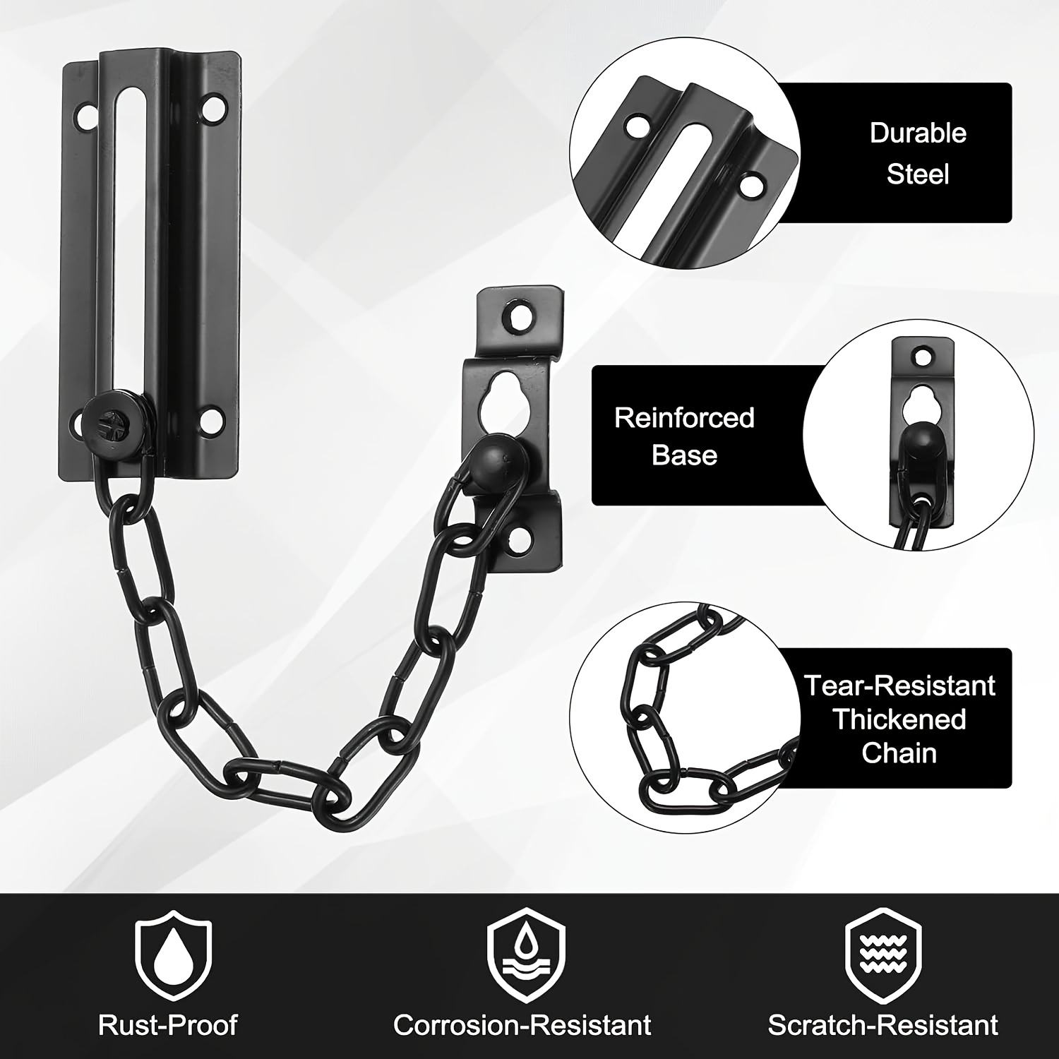 2 Pack Door Chain Lock Black,  - огляд і ціна Security Chain Door
